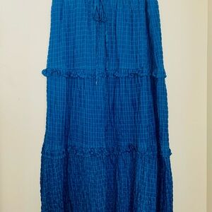 Elegant Blue Maxi Skirt